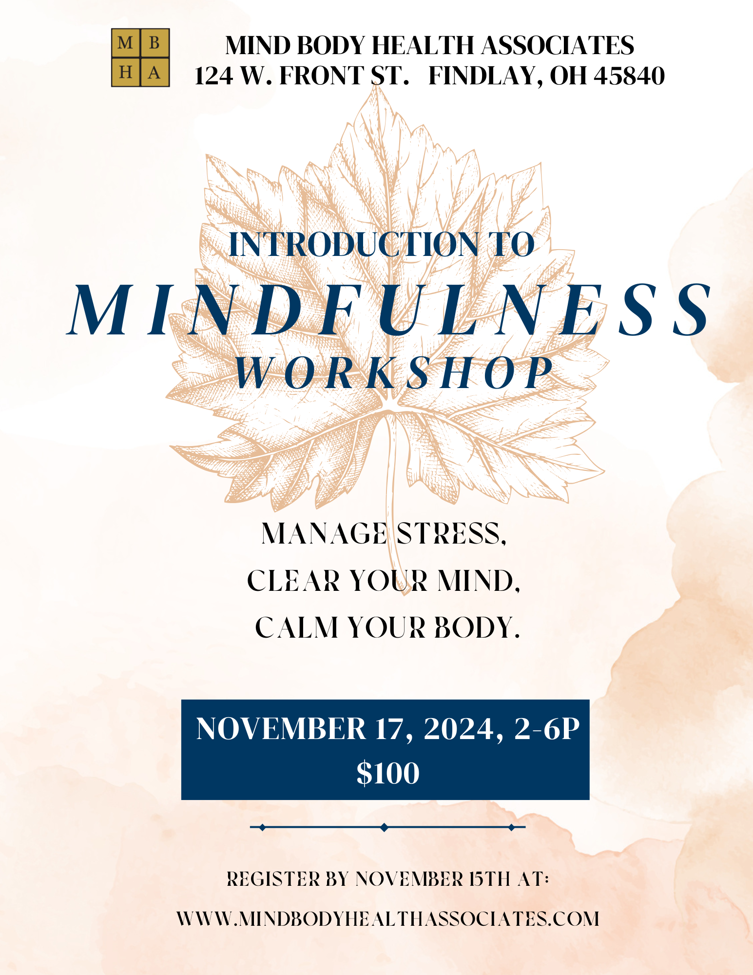 Mindfulness workshop flyer